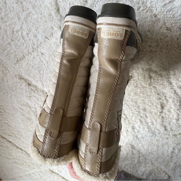 Sorel tofino tan beige Sherpa boots tie winter snow 6 - Picture 4 of 7